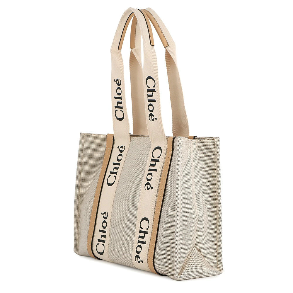 Chloe Bag Woody Tote Canvas Black